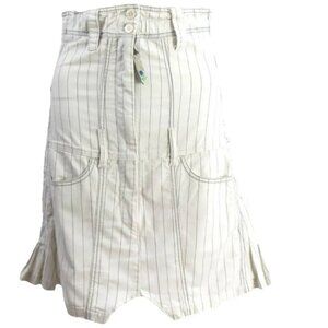 Marithé + Francois Girbauld white pinstriped jeans skirt